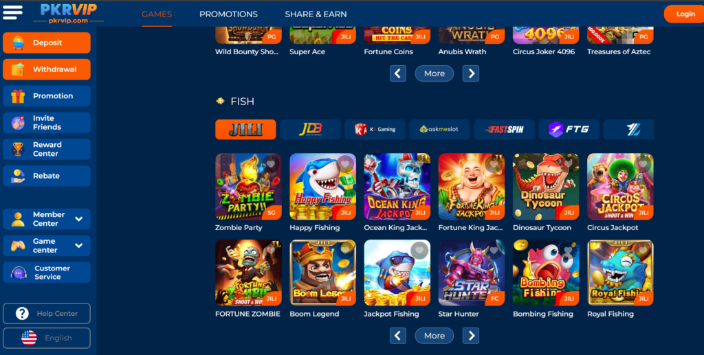 PKRVIP Game Features