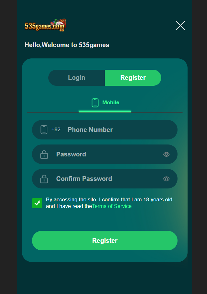 535 Game registration
